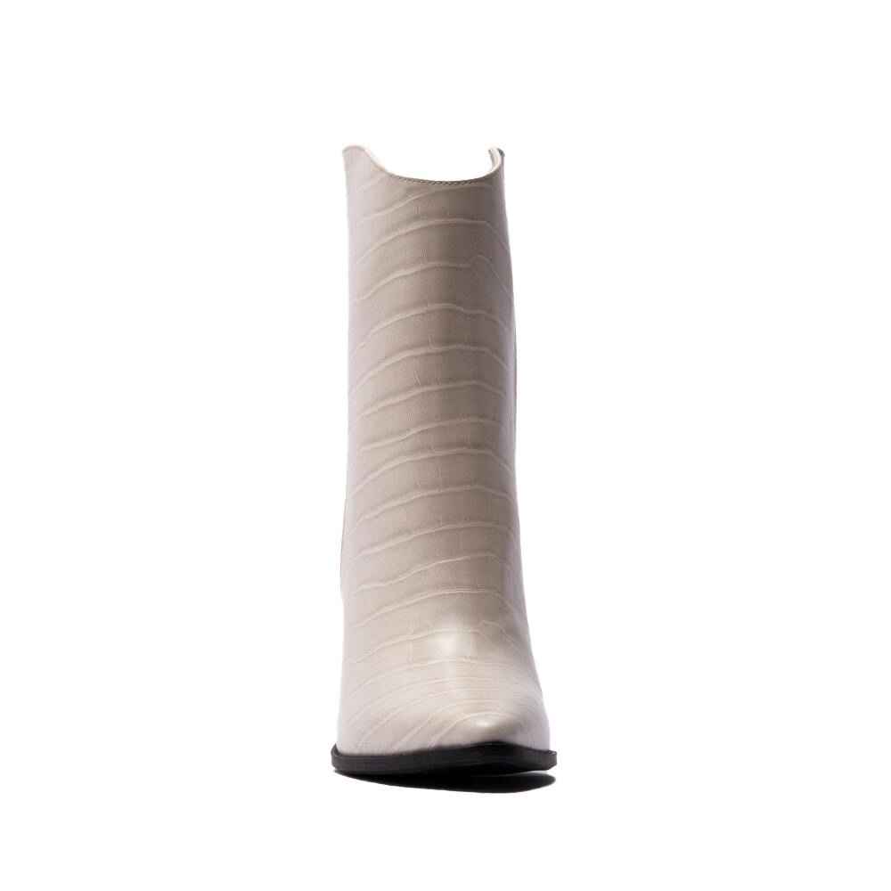 Off White Vegan Leather Western Boots - Picture 8 of 8